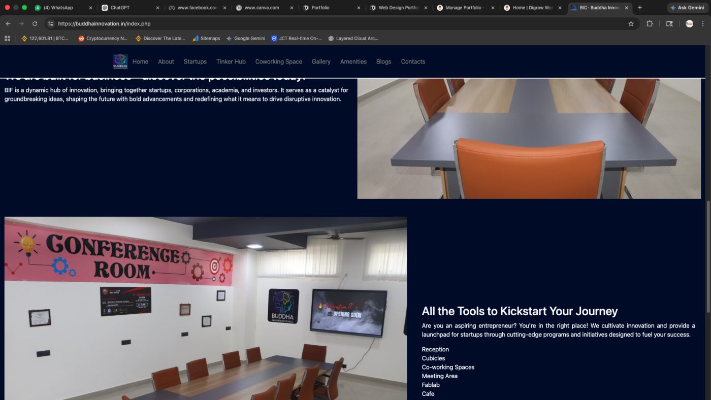 Buddha Innovation — website designed and developed by Digrow World, Gorakhpur